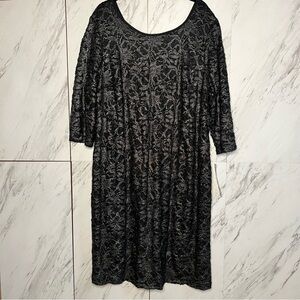 NEW Onyx Nite Floral Lace Stretch Little Black Dress SZ 22W